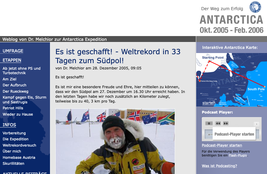 Screenshot Antarctica Blog