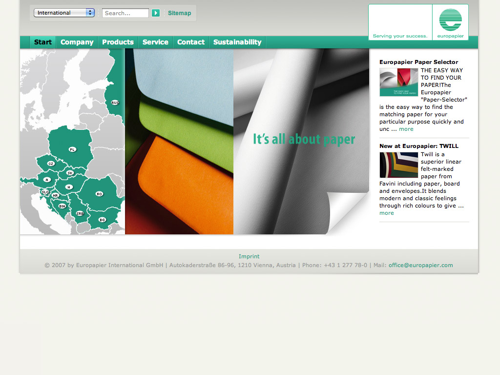 Europapier - Website Design 2007